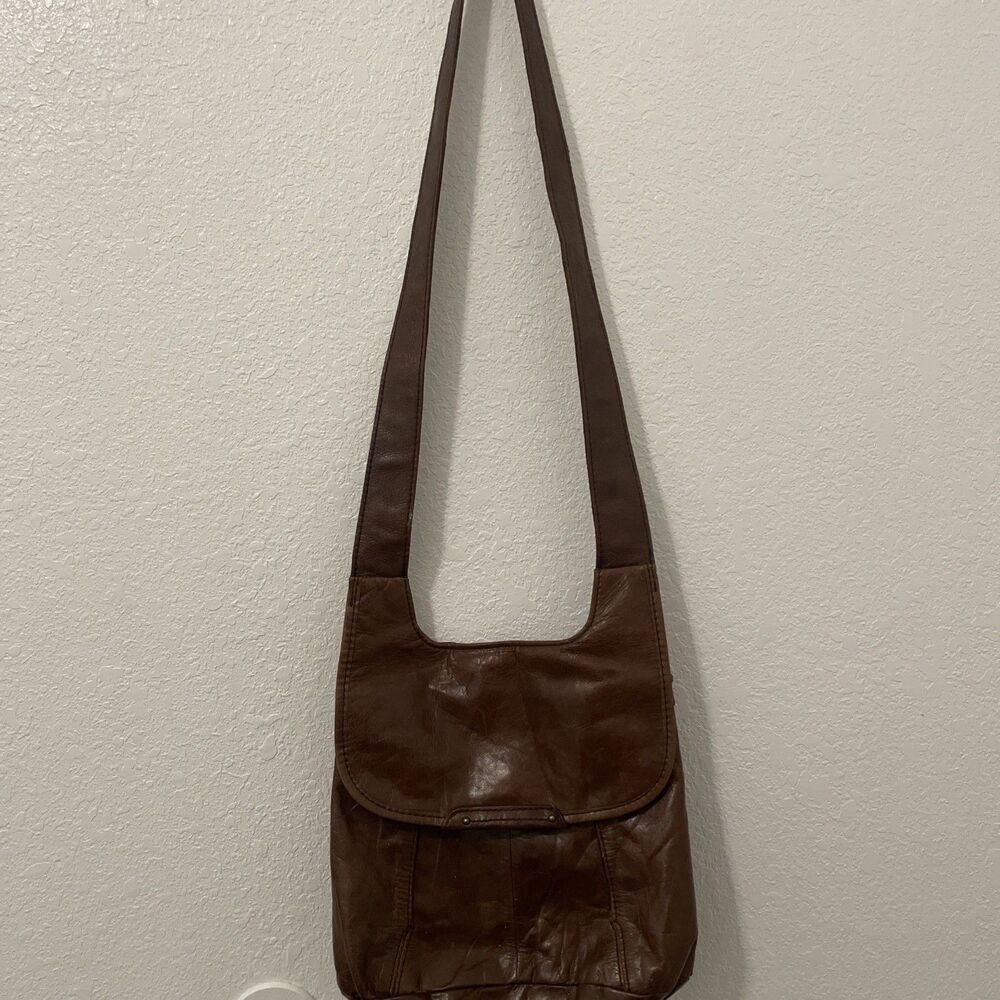 Hobo the Original Handbag Leather Flap Crossbody Brown HOBO Purse Bag